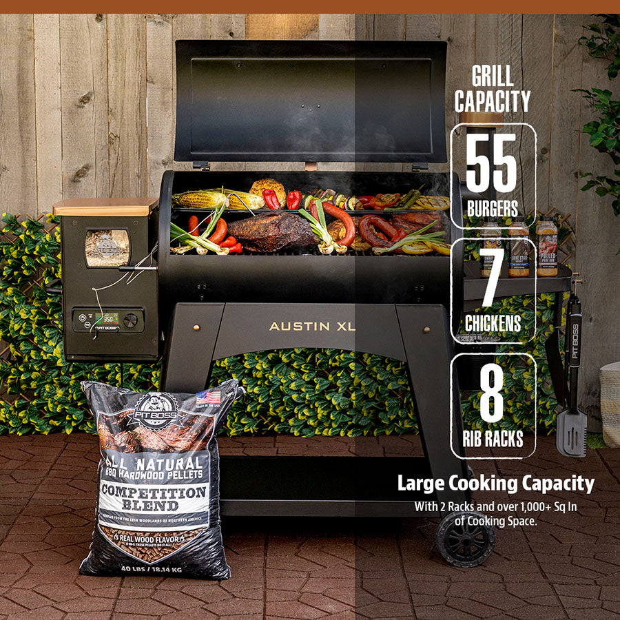 Pit Boss 100% All-Natural Hardwood Competition Blend BBQ Grilling Pellets,  40 Pound Bag 