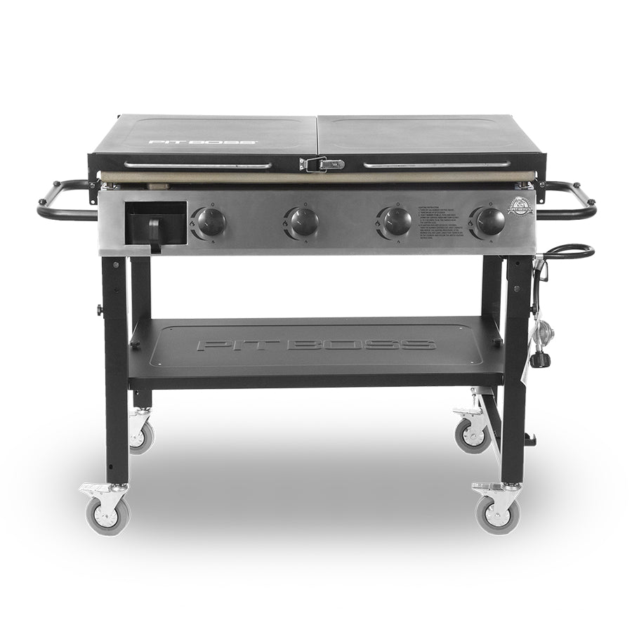 4-Burner Propane Gas Grill in Stainless Steel with Griddle Top