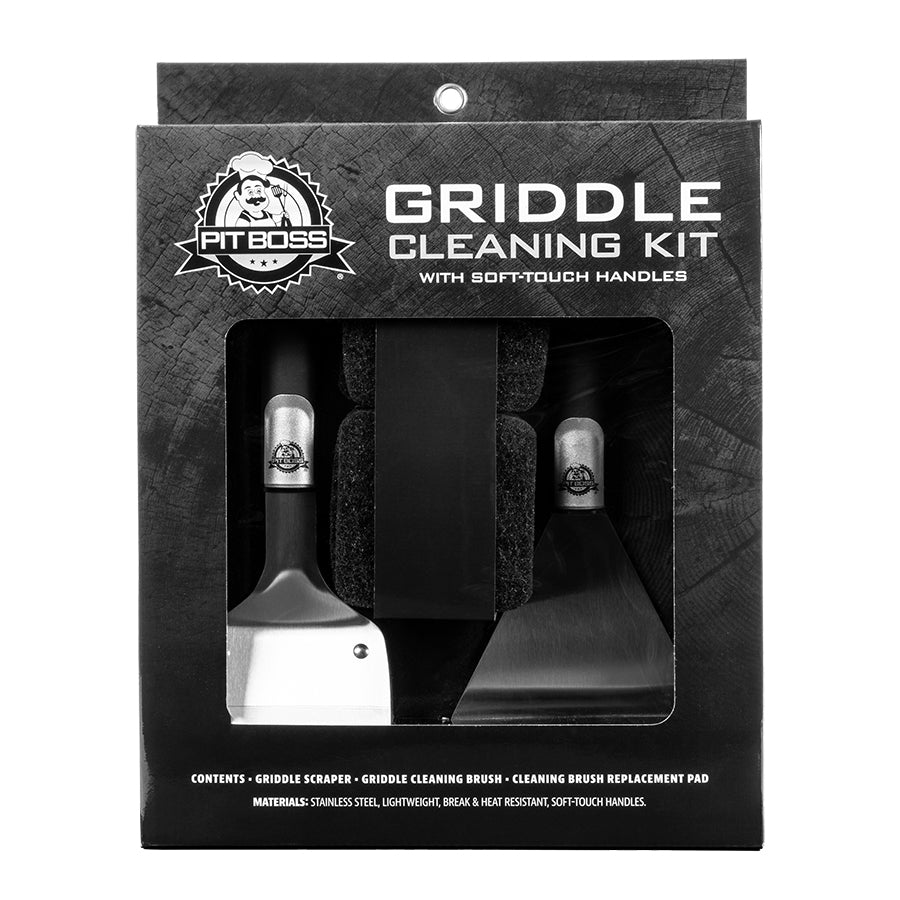 3 Piece Griddle Cleaning Kit with Grill Cleaner Liquid, Scraper