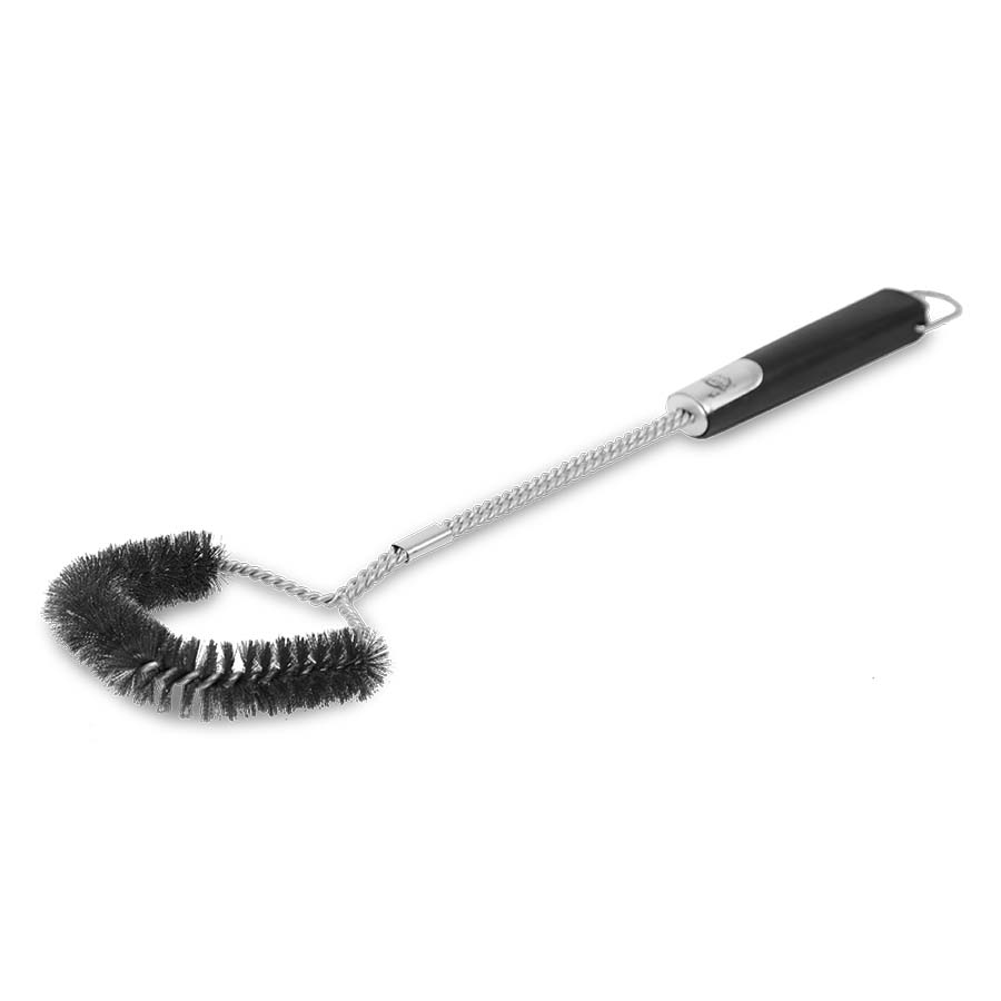 Cleaning Brush, Twisted silver with black handle and black bristles