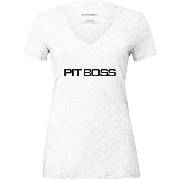 Pit Boss Women's White Heather Logo T-Shirt