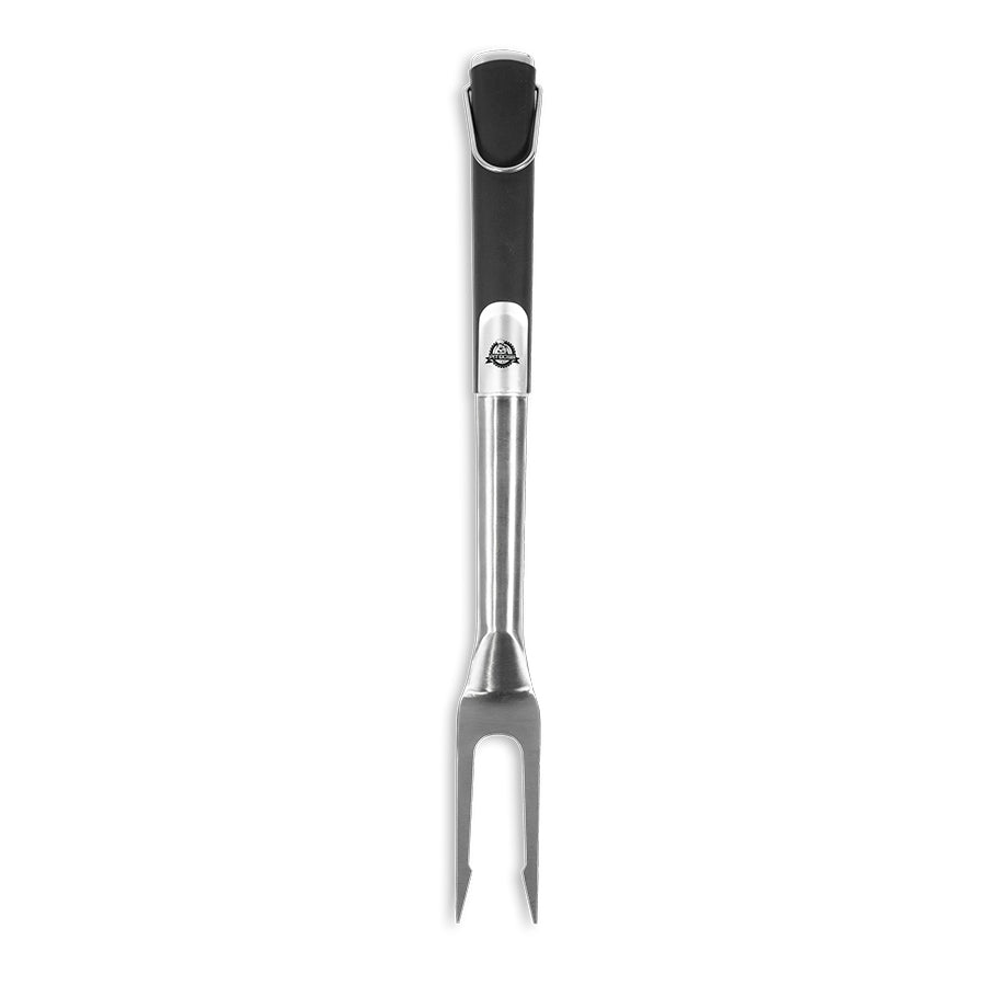 lifestyle_1, silver body with black handle and small pit boss logo