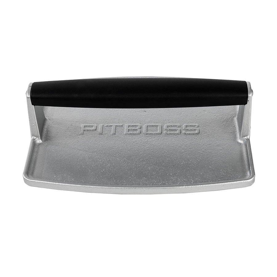 Silver with black handle and pit boss logo