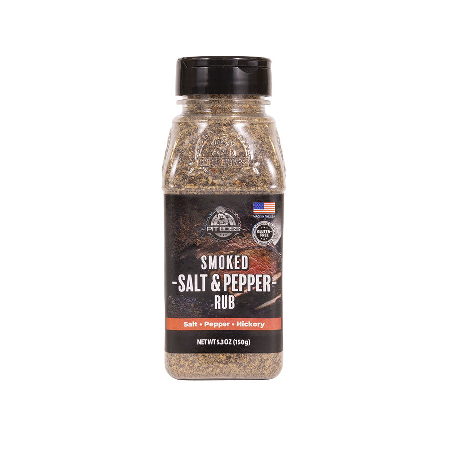 small bottle of smoked salt and pepper rub withi photo of steak on front label